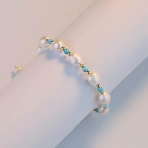 Pearl & Turquoise Bracelet — "Ocean Meets Sky"